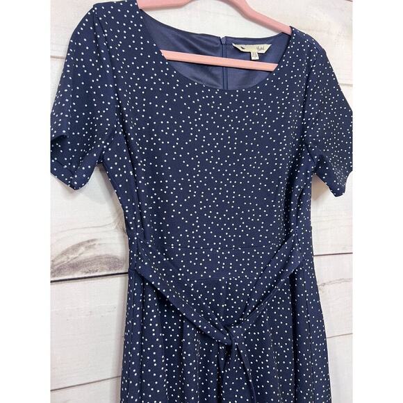 Yumi Dress Size 8/10 Short Sleeves Blue With White Polka Dots - Picture 5 of 5